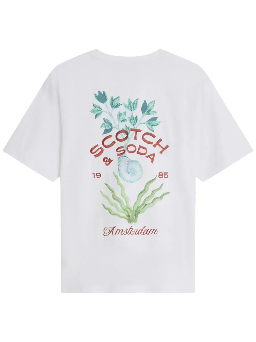 Футболка с коротким рукавом и принтом SCOTCH & SODA — изображение 5 из 6, яркий белый