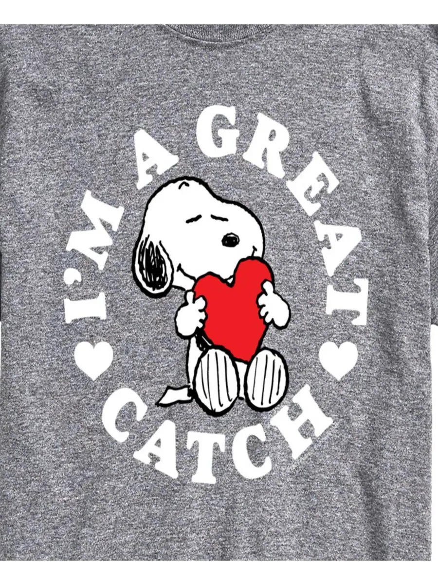 Мужская футболка с коротким рукавом и принтом «Peanuts Snoopy I'M A Great Catch» AIRWAVES — изображение 3 из 3, приглушенный