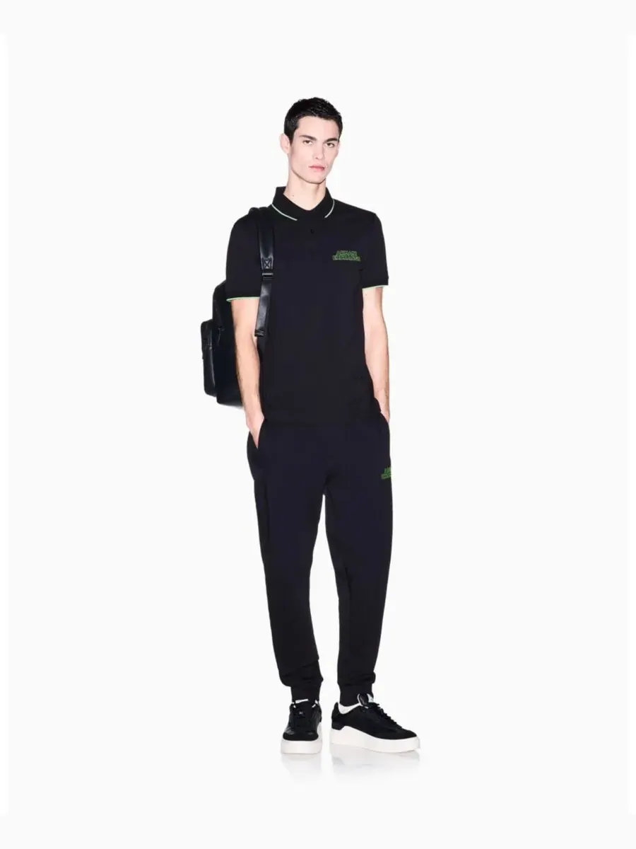 Мужские спортивные брюки из флиса с логотипом Elevated A|X Armani Exchange — изображение 4 из 5, черный