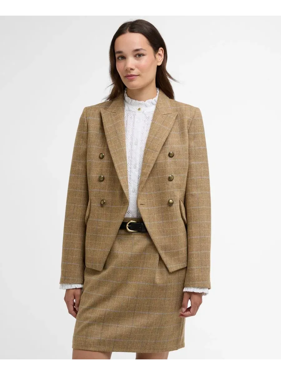 Женский приталенный блейзер с длинными рукавами и узором «Глициния» Barbour
