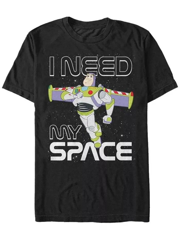 Мужская футболка с коротким рукавом Disney Pixar Toy Story Buzz Need Space Fifth Sun — изображение 1 из 1, черный