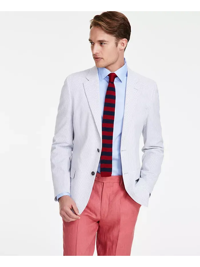 Мужской спортивный пиджак Modern-Fit из ткани в полоску Nautica