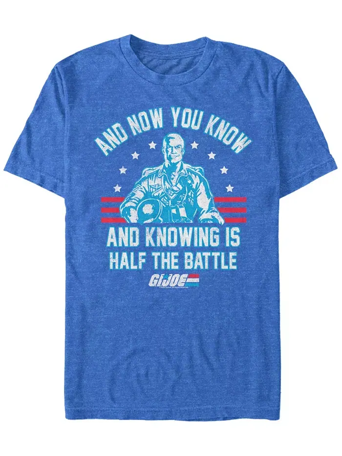 Мужская футболка с коротким рукавом G.I.Joe Knowing Is Half The Battle Fifth Sun — изображение 1 из 1, синий