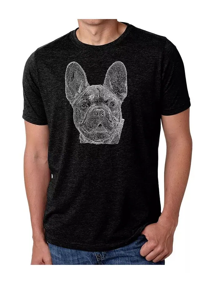 Мужская футболка премиум-класса Word Art French Bulldog LA Pop Art — изображение 3 из 3, черный