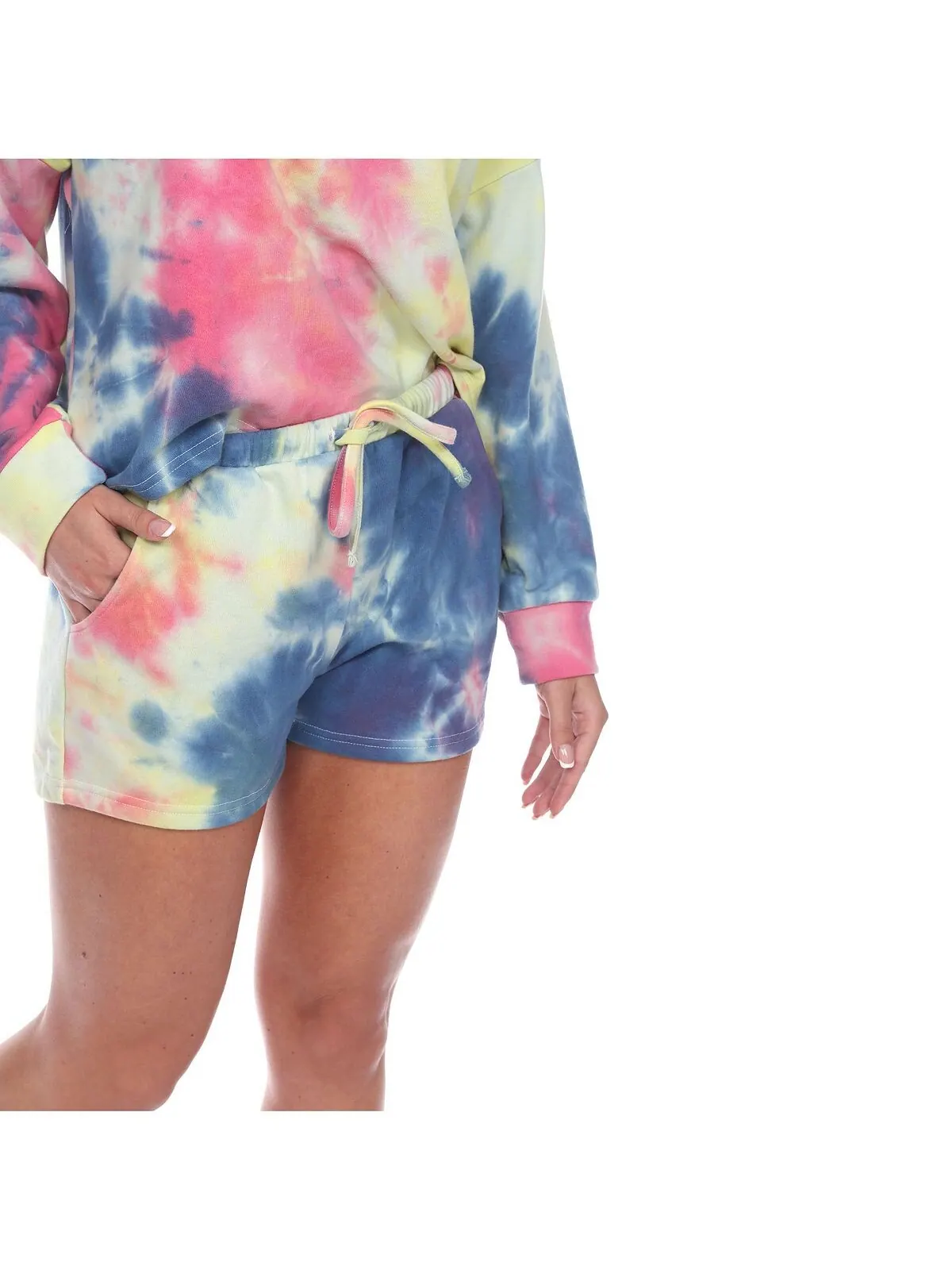 Женский комплект с шортами и топом tie dye lounge — изображение 5 из 7, розовый