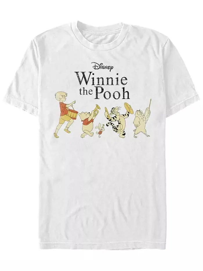 Мужская футболка Pooh Parade с коротким рукавом и круглым вырезом Fifth Sun — изображение 1 из 1, белый