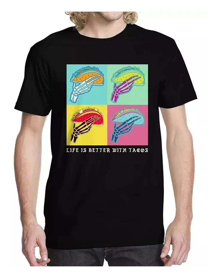 Мужская футболка с рисунком Better with Tacos Buzz Shirts