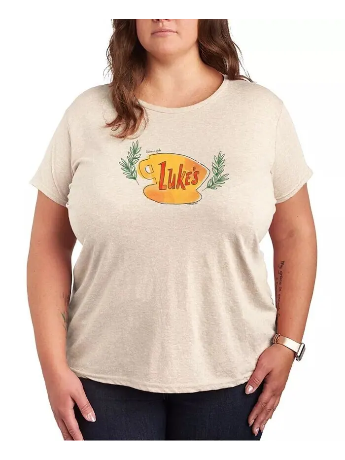 Модная футболка с рисунком Luke's для девочек Gilmore Girls больших размеров Hybrid Apparel — изображение 1 из 3