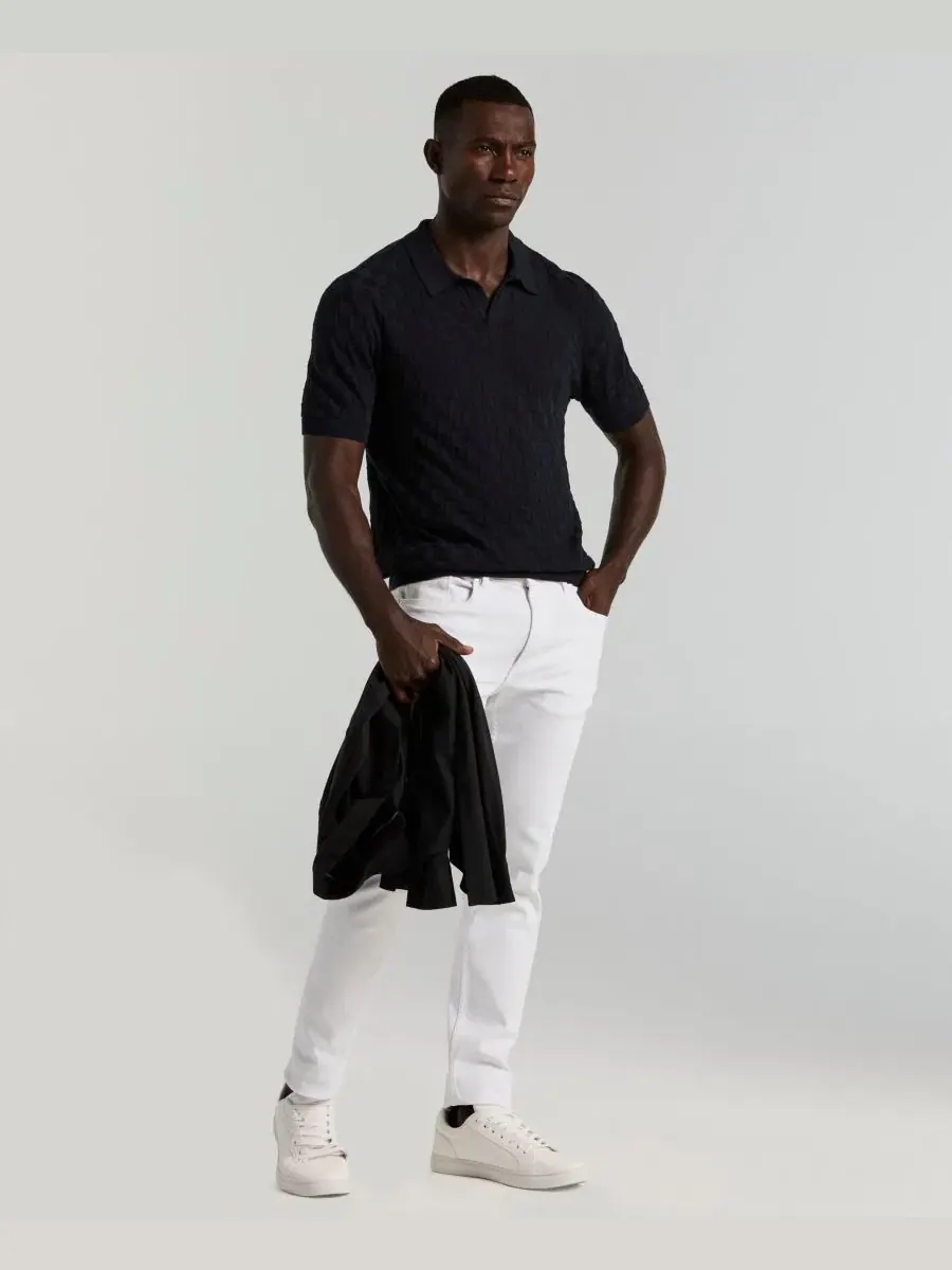 Мужской поло с клетчатым узором Perry Ellis — изображение 3 из 5, сапфировый