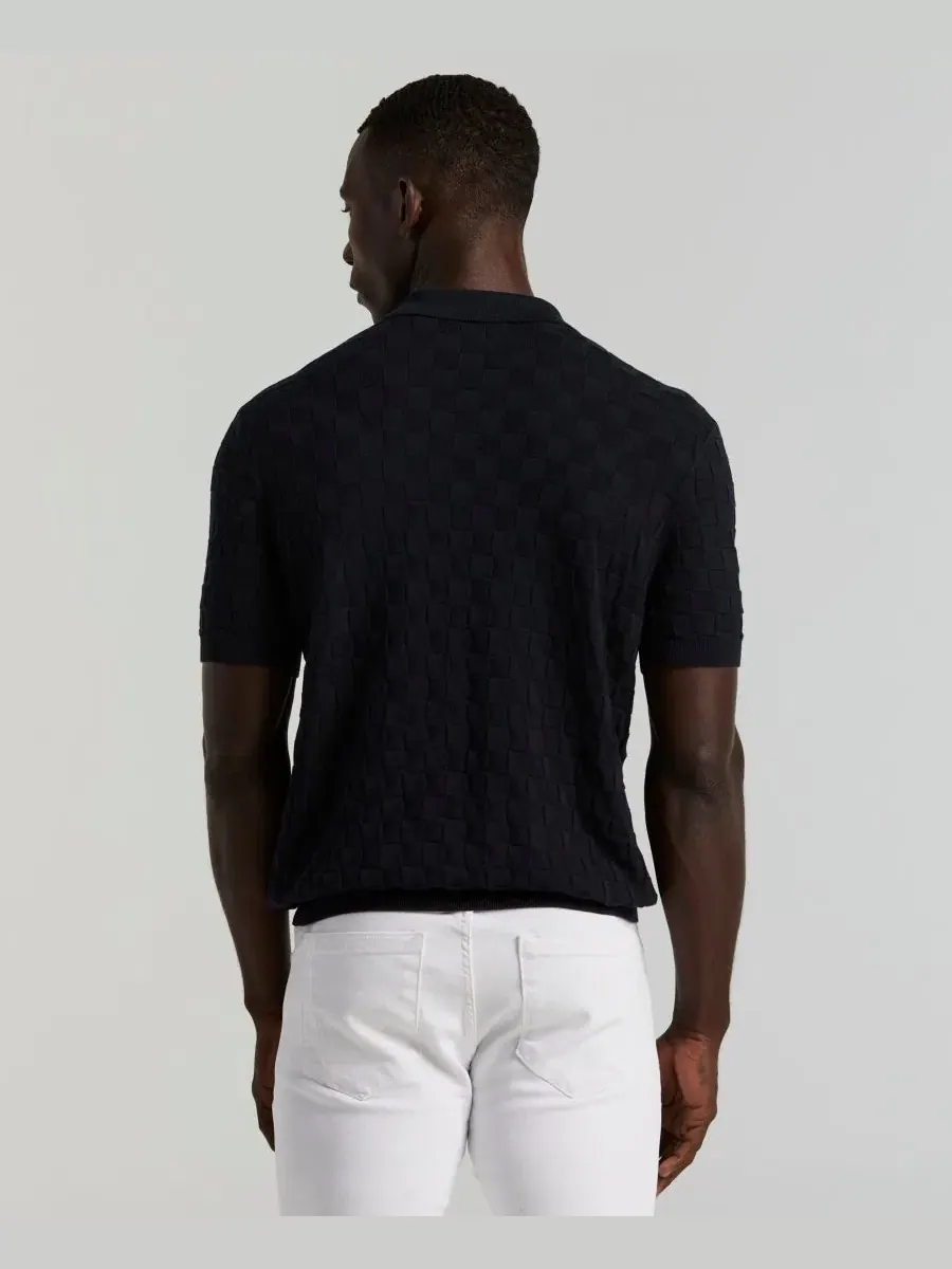 Мужской поло с клетчатым узором Perry Ellis — изображение 5 из 5, сапфировый
