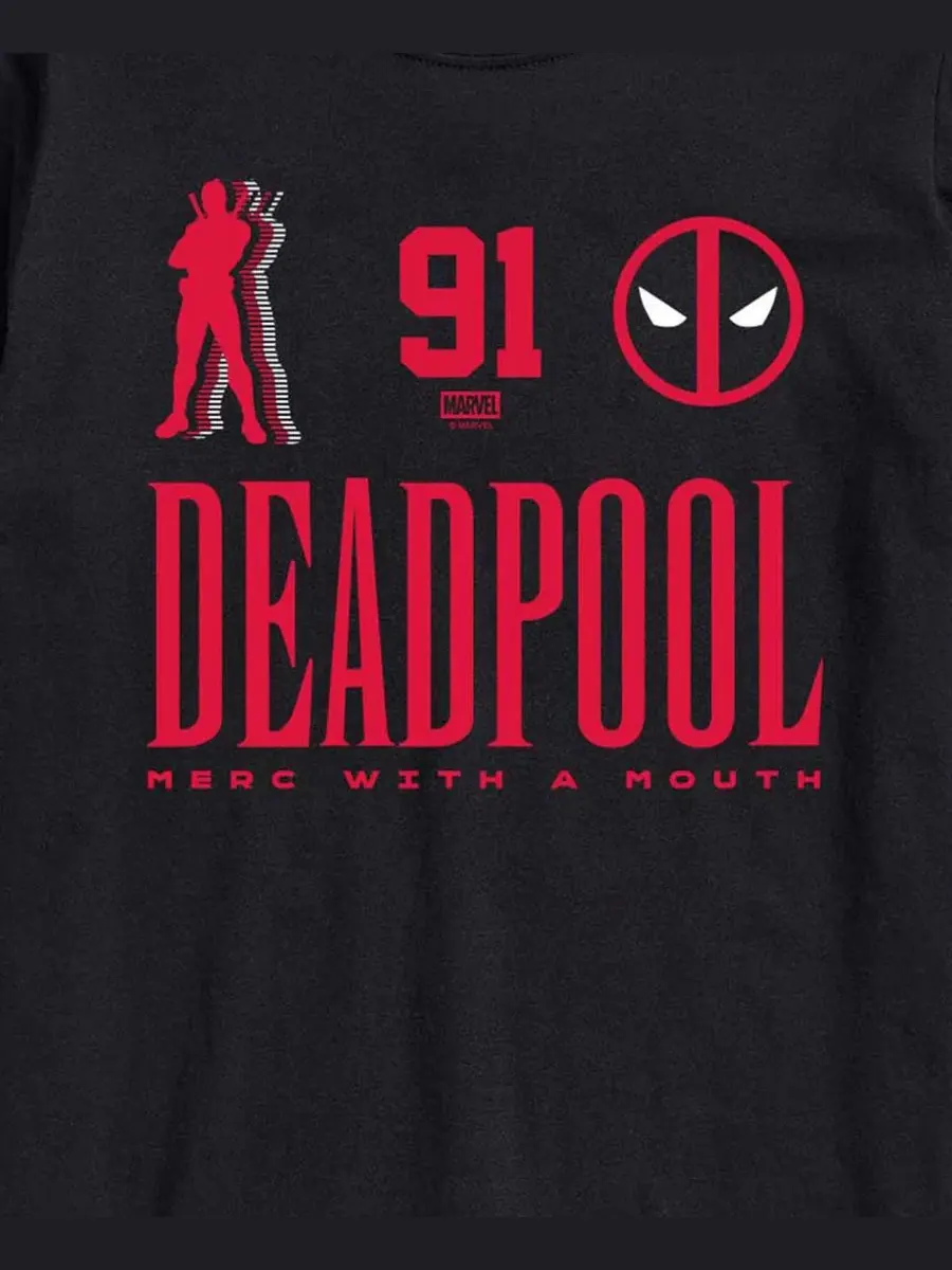 Мужская спортивная футболка с коротким рукавом Marvel Deadpool Sporty Merc With A Mouth с — изображение 3 из 3, черный