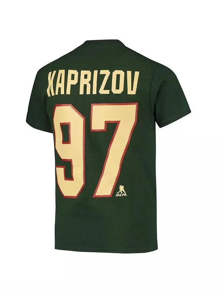Зеленая футболка Big Boys Кирилла Капризова Minnesota Wild с именем и номером игрока Outerstuff — изображение 2 из 3, зеленый