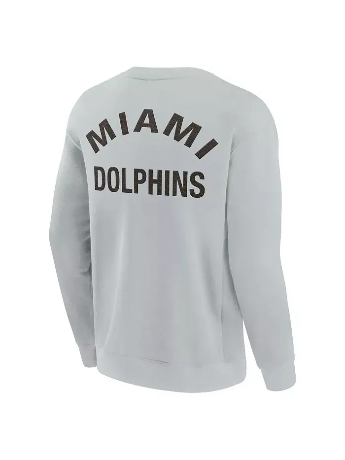 Мужская и женская супермягкая толстовка с круглым вырезом Miami Dolphins Fanatics — изображение 5 из 5, оливковый