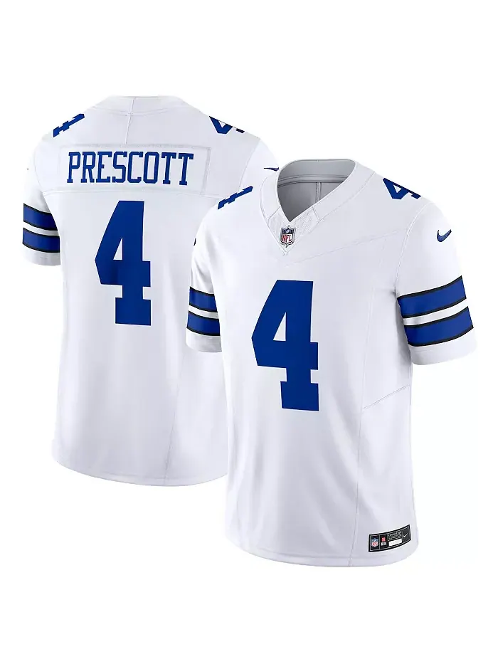 Мужская лимитированная джерси Dak Prescott Dallas Cowboys Vapor F.U.S.E Nike — изображение 1 из 5, белый синий