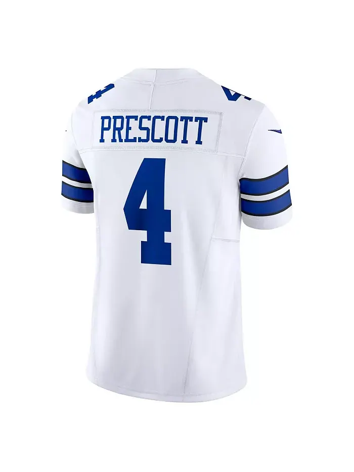 Мужская лимитированная джерси Dak Prescott Dallas Cowboys Vapor F.U.S.E Nike — изображение 3 из 5, белый синий