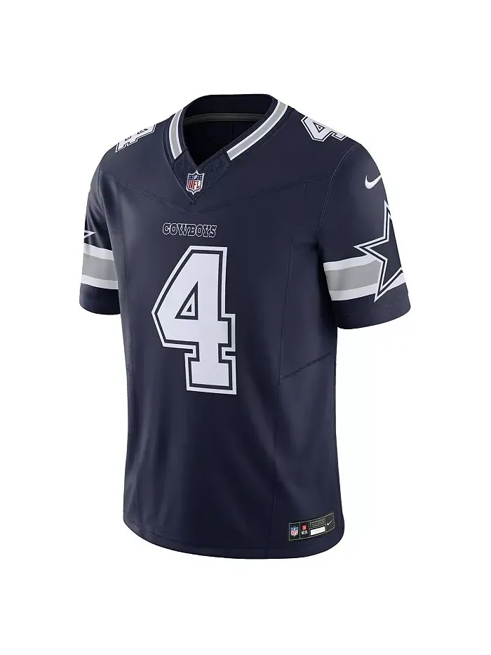 Мужская лимитированная джерси Dak Prescott Dallas Cowboys Vapor F.U.S.E Nike — изображение 5 из 5, белый синий