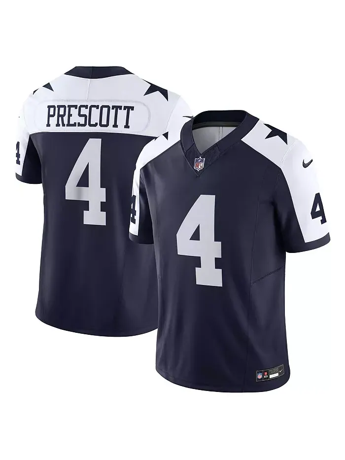 Мужская лимитированная джерси Dak Prescott Dallas Cowboys Vapor F.U.S.E Nike — изображение 1 из 5, темно-синий белый
