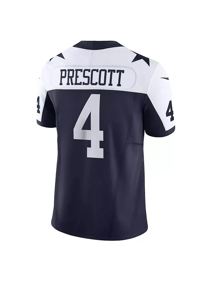 Мужская лимитированная джерси Dak Prescott Dallas Cowboys Vapor F.U.S.E Nike — изображение 2 из 5, темно-синий белый