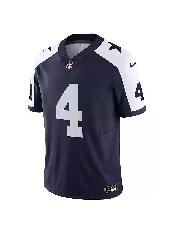 Мужская лимитированная джерси Dak Prescott Dallas Cowboys Vapor F.U.S.E Nike — изображение 3 из 5, темно-синий белый