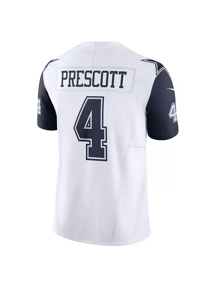 Мужская лимитированная джерси Dak Prescott Dallas Cowboys Vapor F.U.S.E Nike — изображение 3 из 5, белый