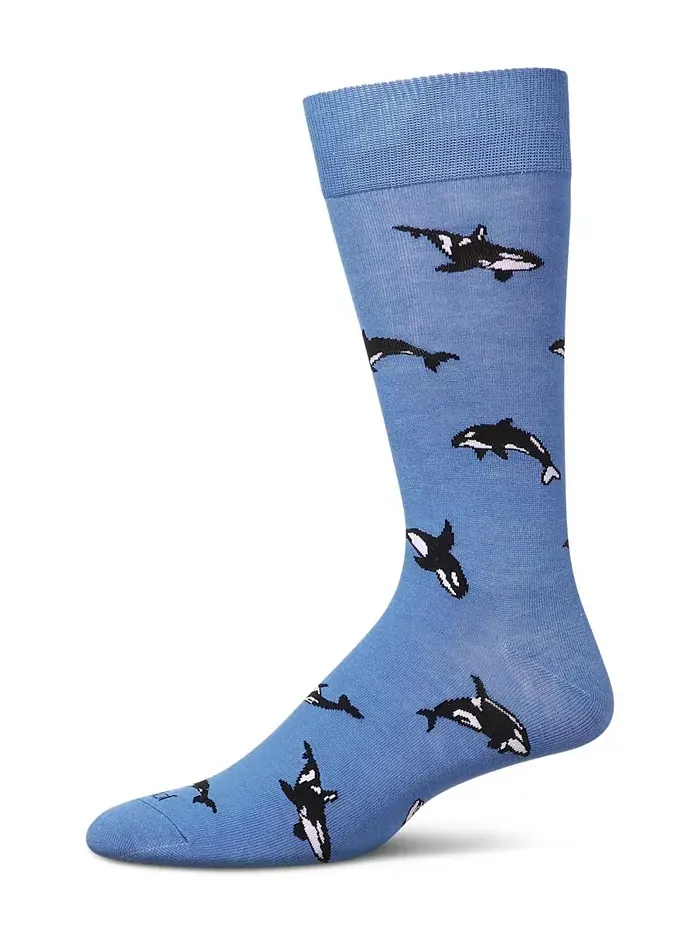 Мужские носки Whales Rayon Crew MeMoi — изображение 1 из 4, лазурный