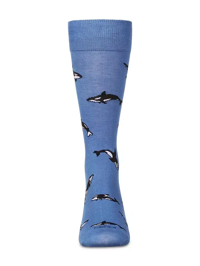 Мужские носки Whales Rayon Crew MeMoi — изображение 2 из 4, лазурный