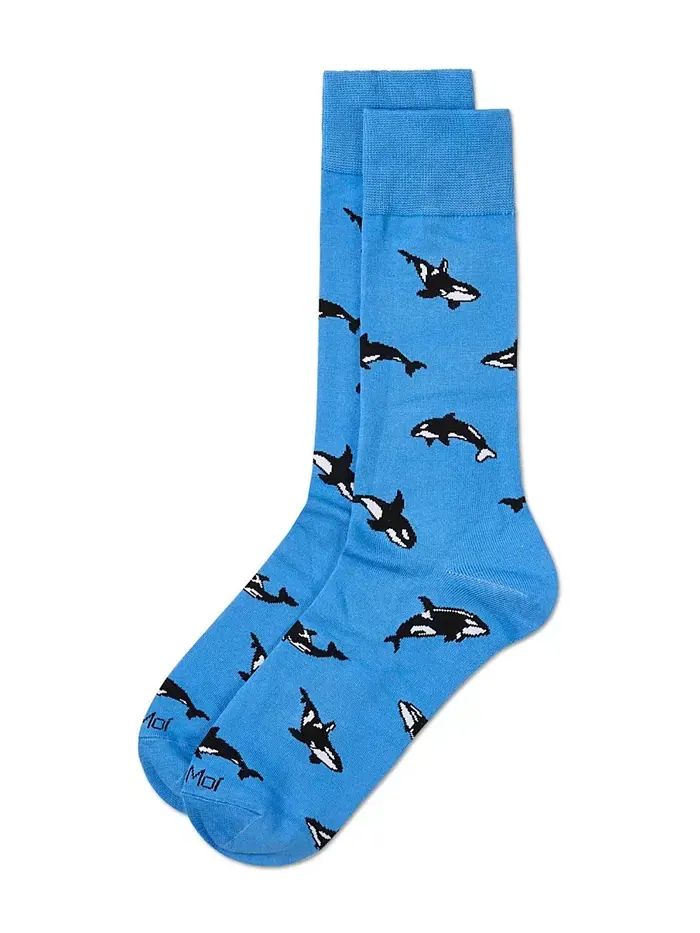 Мужские носки Whales Rayon Crew MeMoi — изображение 3 из 4, лазурный