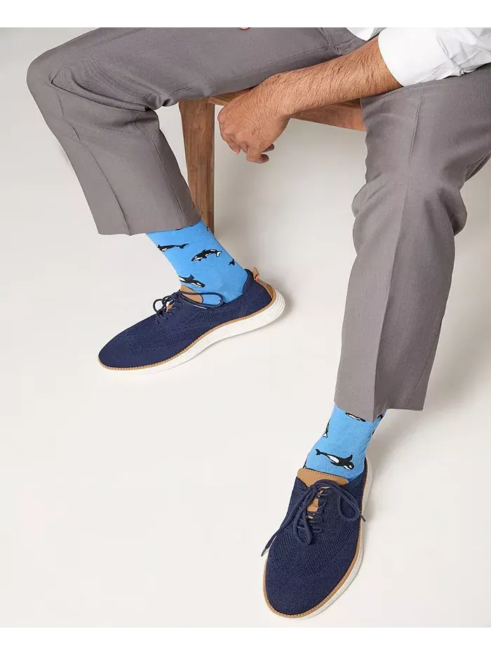 Мужские носки Whales Rayon Crew MeMoi — изображение 4 из 4, лазурный
