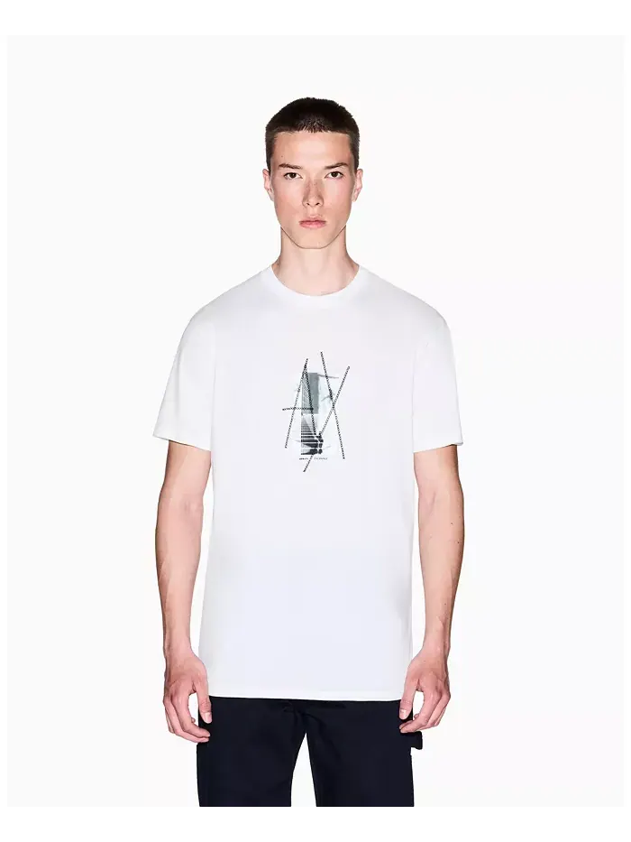 Мужская футболка Center AX с принтом A|X Armani Exchange — изображение 1 из 5, бежевый/бежевый