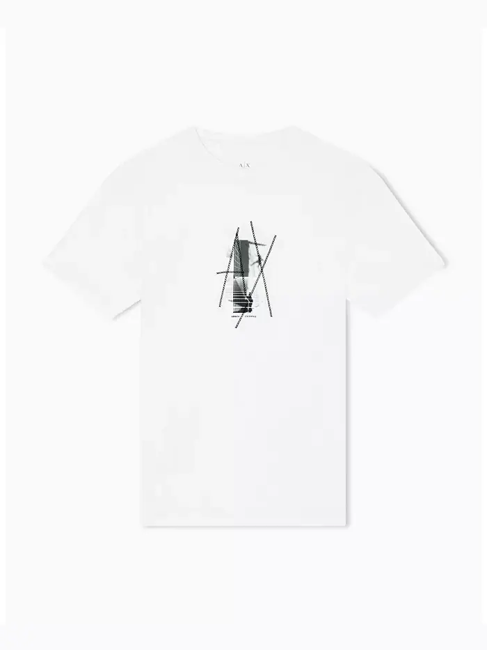 Мужская футболка Center AX с принтом A|X Armani Exchange — изображение 5 из 5, бежевый/бежевый