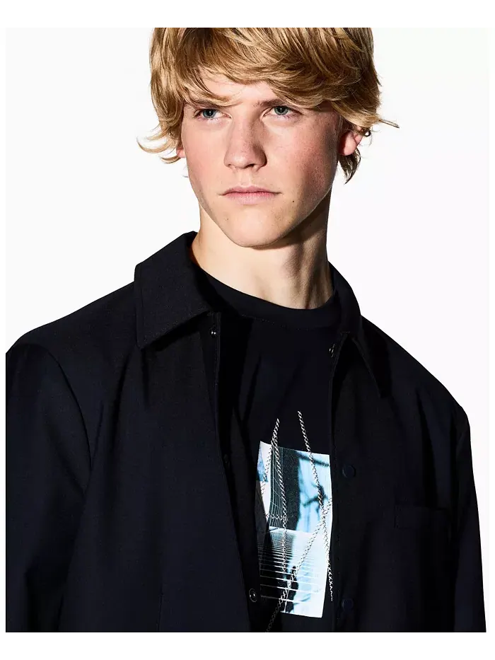 Мужская футболка Center AX с принтом A|X Armani Exchange — изображение 4 из 5, синий