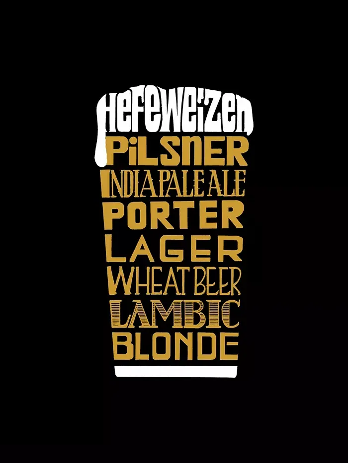 Мужской худи с пивным принтом La Pop Art — изображение 3 из 3, черный