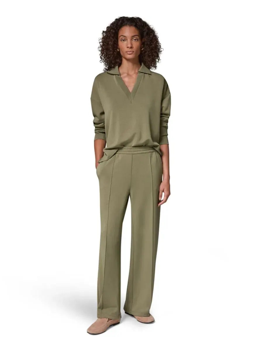 Брюки женские широкие с защипами Donna Karan Weekend — изображение 2 из 9, шалфейный