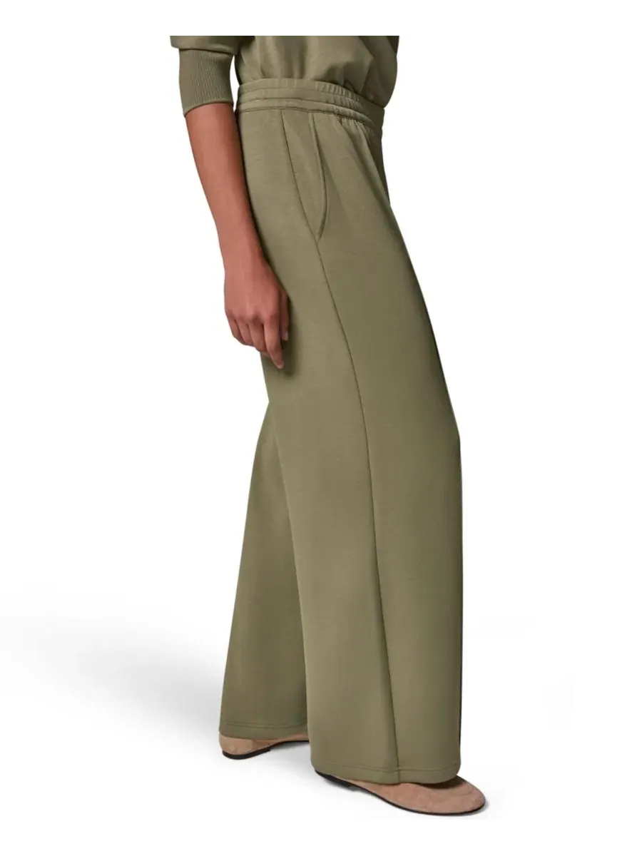 Брюки женские широкие с защипами Donna Karan Weekend — изображение 3 из 9, шалфейный