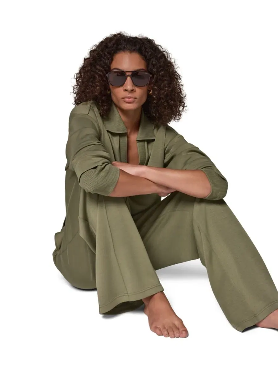 Брюки женские широкие с защипами Donna Karan Weekend — изображение 8 из 9, шалфейный