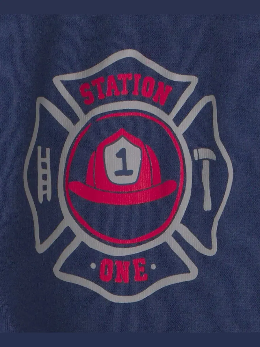 Комплект пижам из хлопка с принтом Rescue Squad Firetruck Carter's — изображение 4 из 5, красный/кремовый