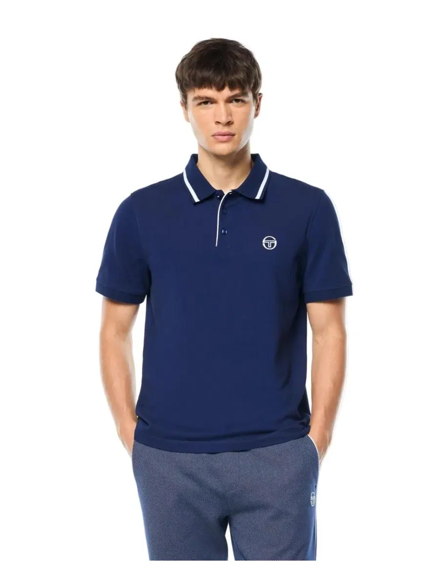 Поло из техно-пике с воротником, модель Agiato Polo Sergio Tacchini — изображение 1 из 5, синий