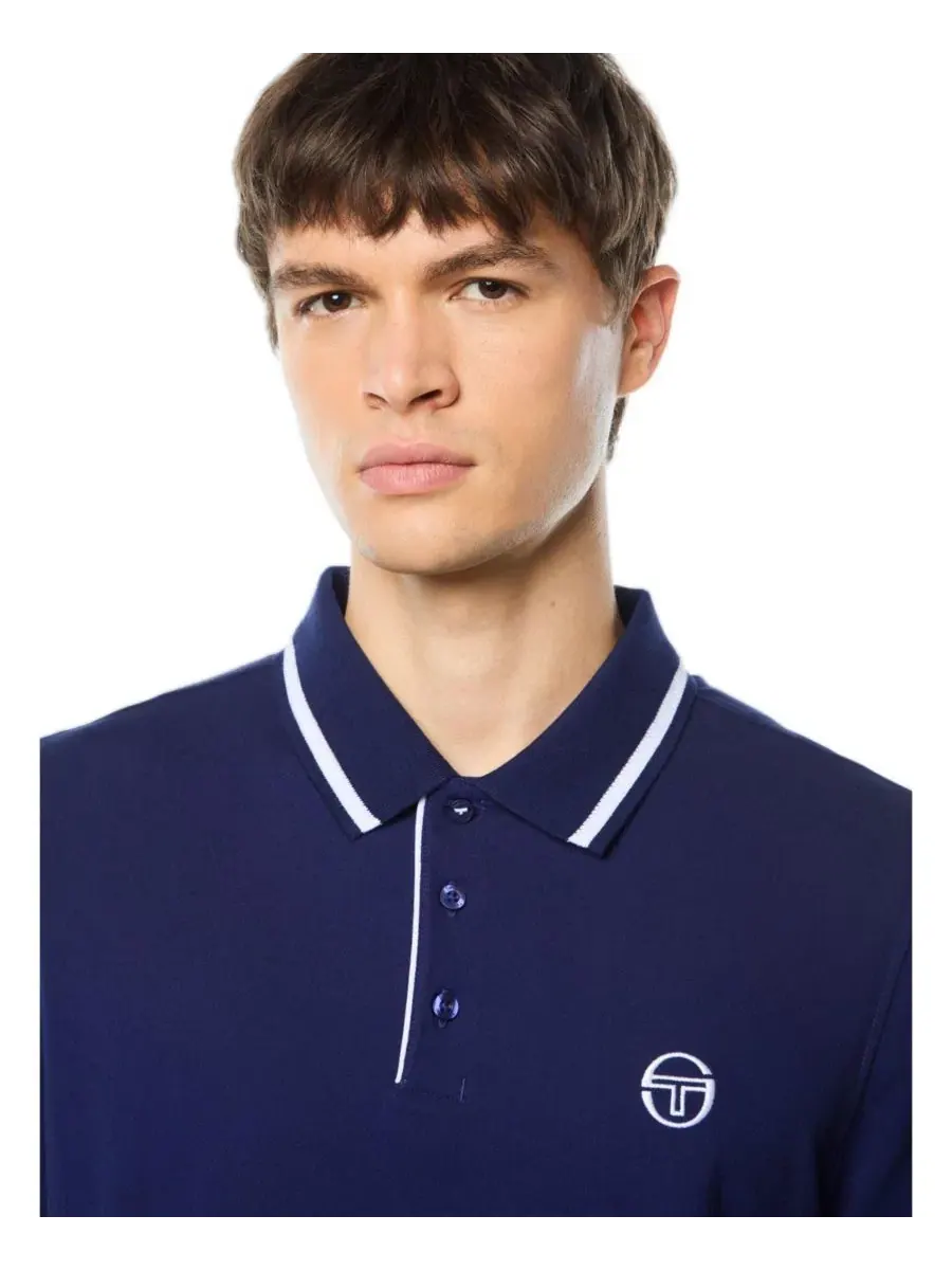 Поло из техно-пике с воротником, модель Agiato Polo Sergio Tacchini — изображение 3 из 5, синий