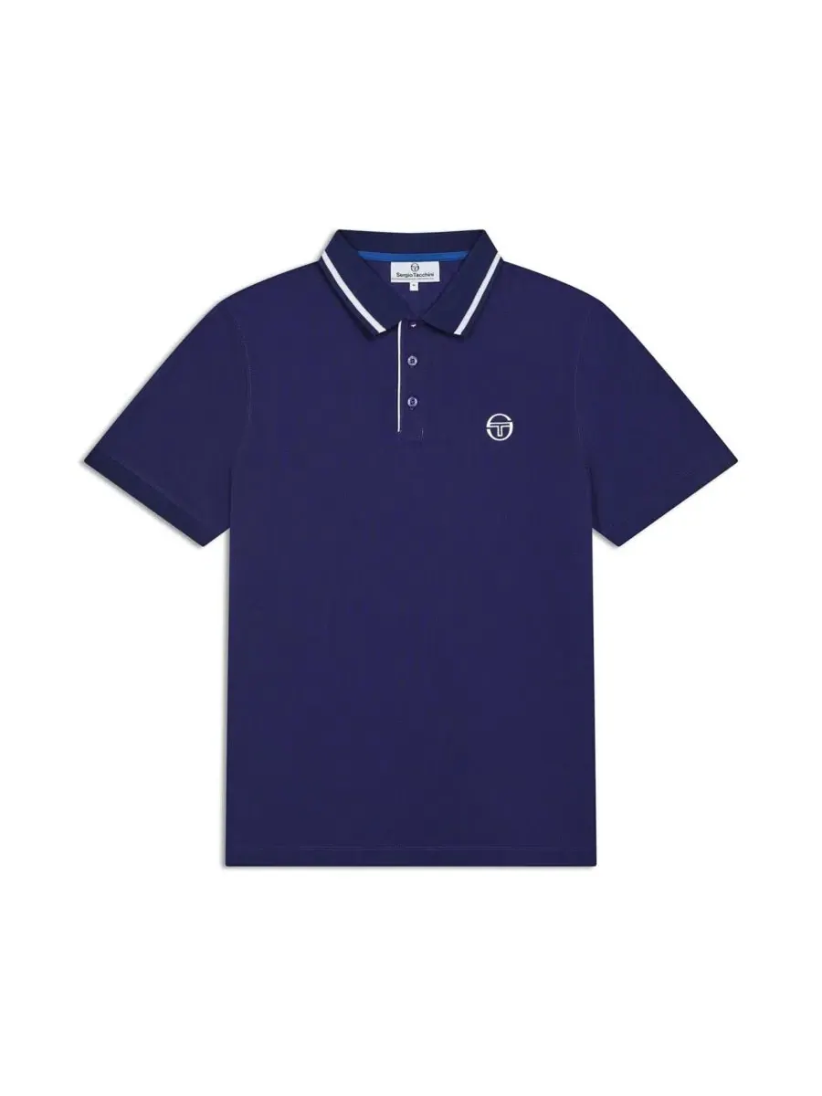 Поло из техно-пике с воротником, модель Agiato Polo Sergio Tacchini — изображение 4 из 5, синий