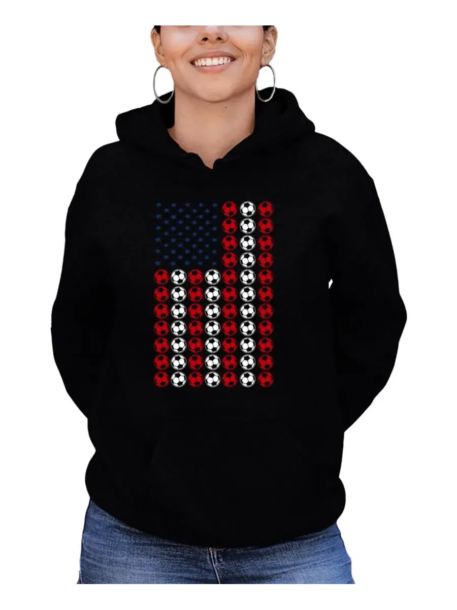 Худи с капюшоном с принтом Soccer Flag Word Art LA Pop Art — изображение 1 из 3, черный