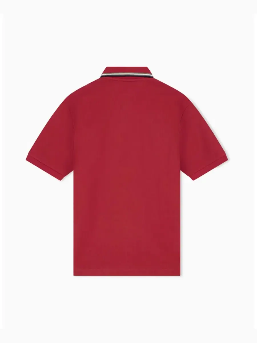 Поло из хлопкового пике с коротким рукавом A|X Armani Exchange — изображение 4 из 8, красный
