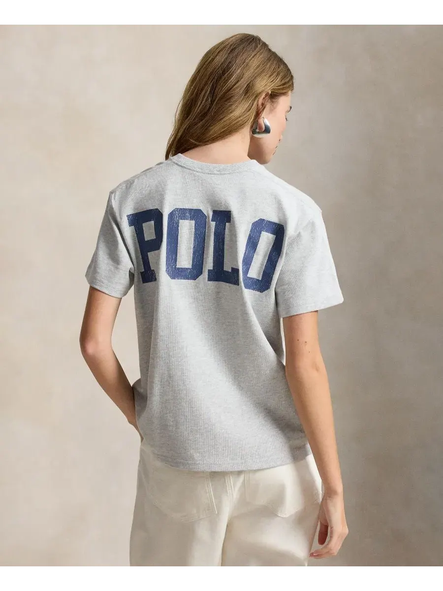 Футболка с принтом Polo Ralph Lauren — изображение 4 из 5, серый