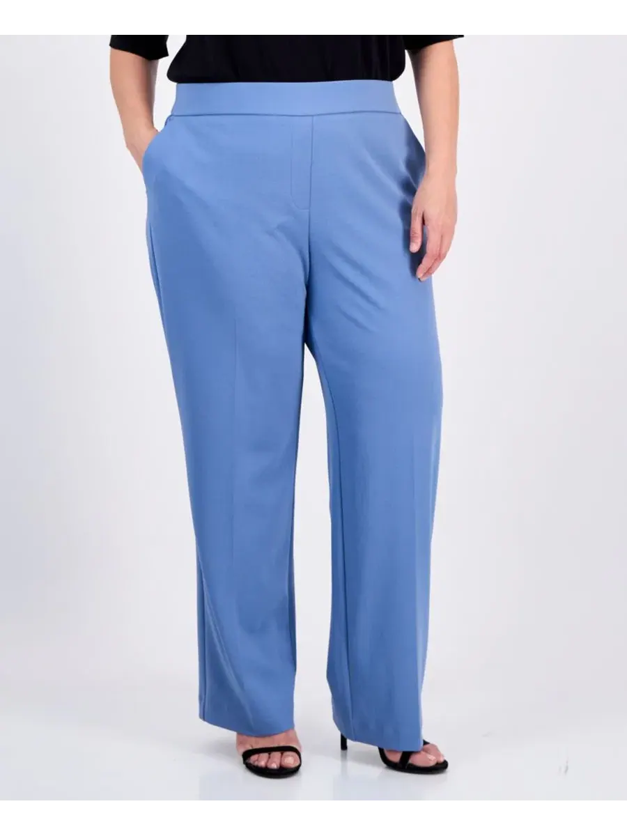 Брюки прямого кроя Anne Klein Essentials — изображение 4 из 4, синий