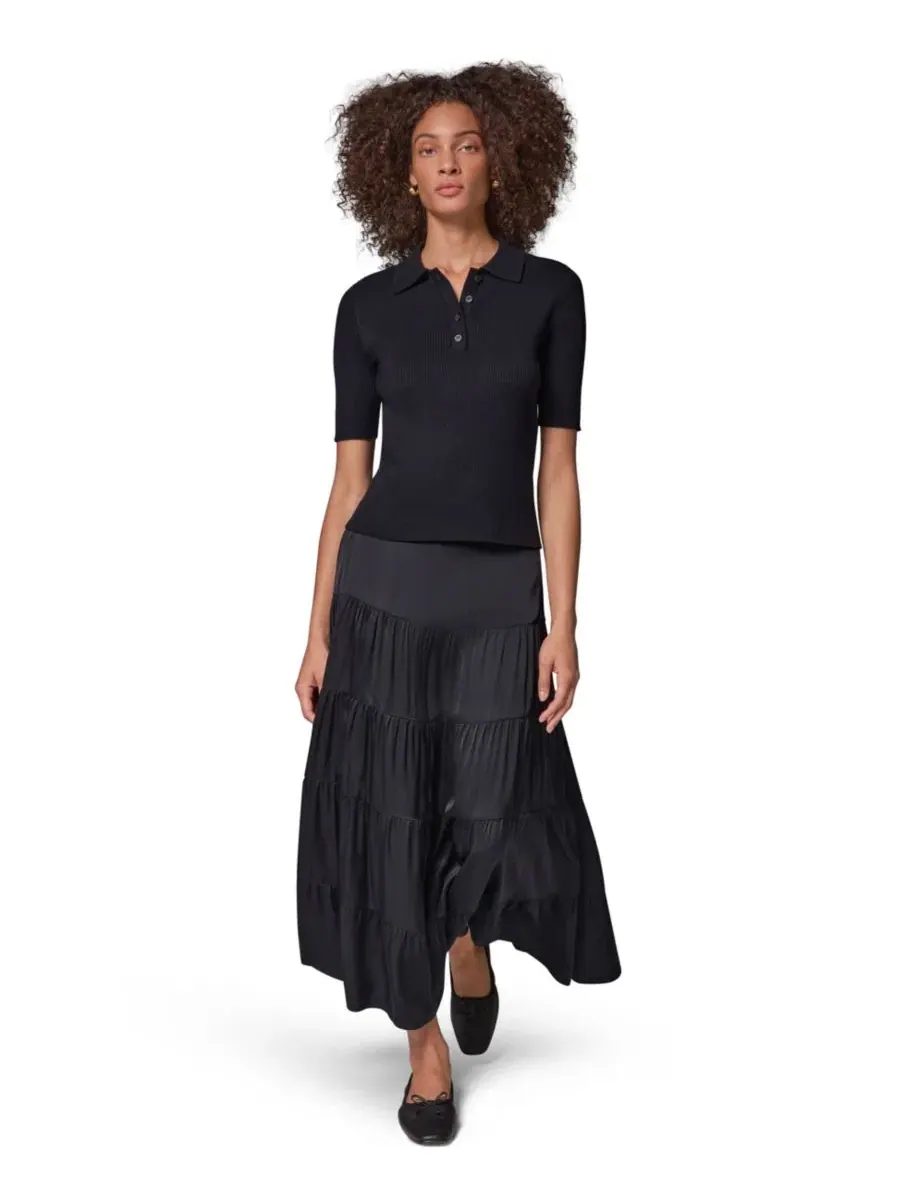 Женский свитер с воротником и пуговицами Donna Karan Weekend — изображение 6 из 8, черный