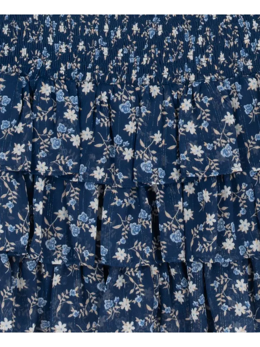 Комплект из топа и юбки-шорт с бантом, модель Rib Knit Bow Top and Skort Rare Editions — изображение 7 из 7, темно-синий