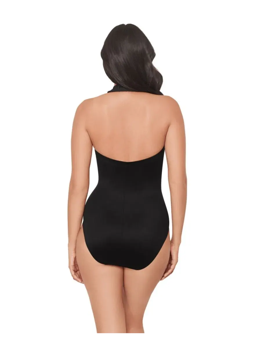 Цельный купальник с халтером Theia Soft Cup Miraclesuit — изображение 2 из 4, черный
