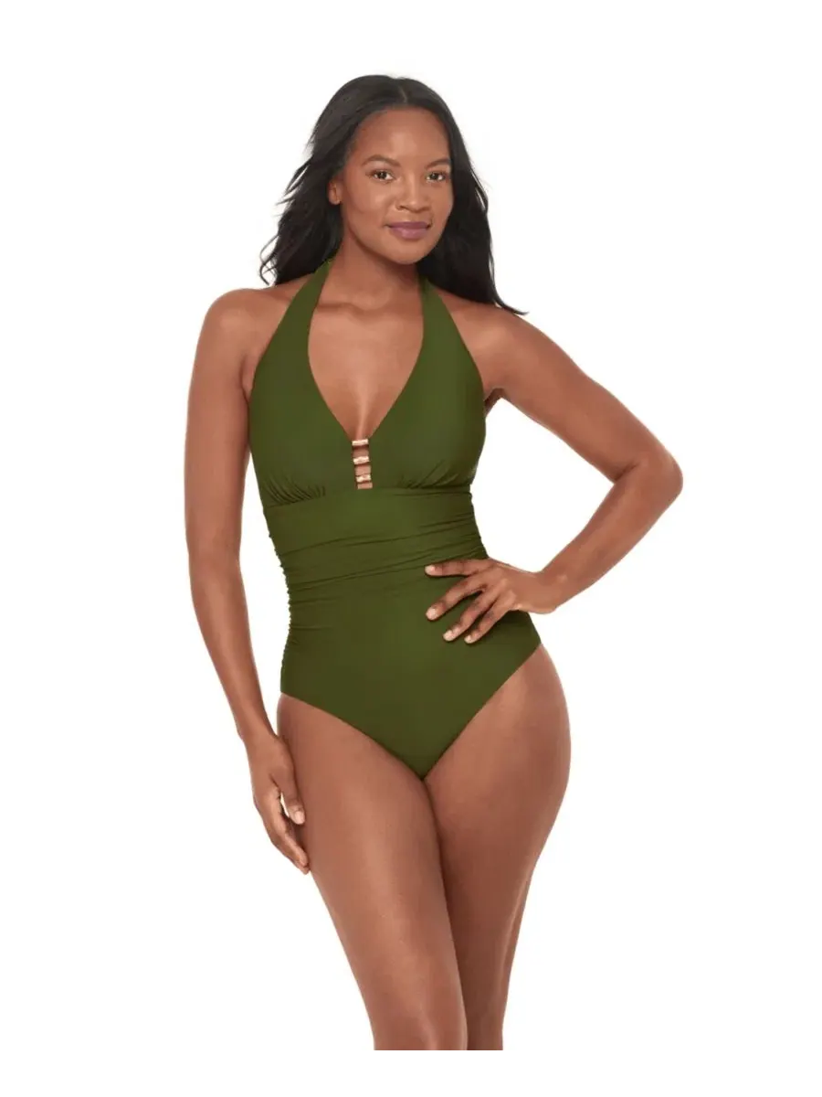 Цельный купальник Miraclesuit Theia Soft Cup с халтер-завязками, Palma — изображение 1 из 4