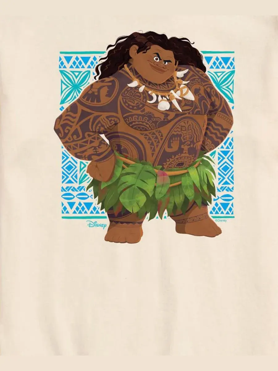 Футболка с принтом Moana Maui AIRWAVES — изображение 3 из 3, бежевый