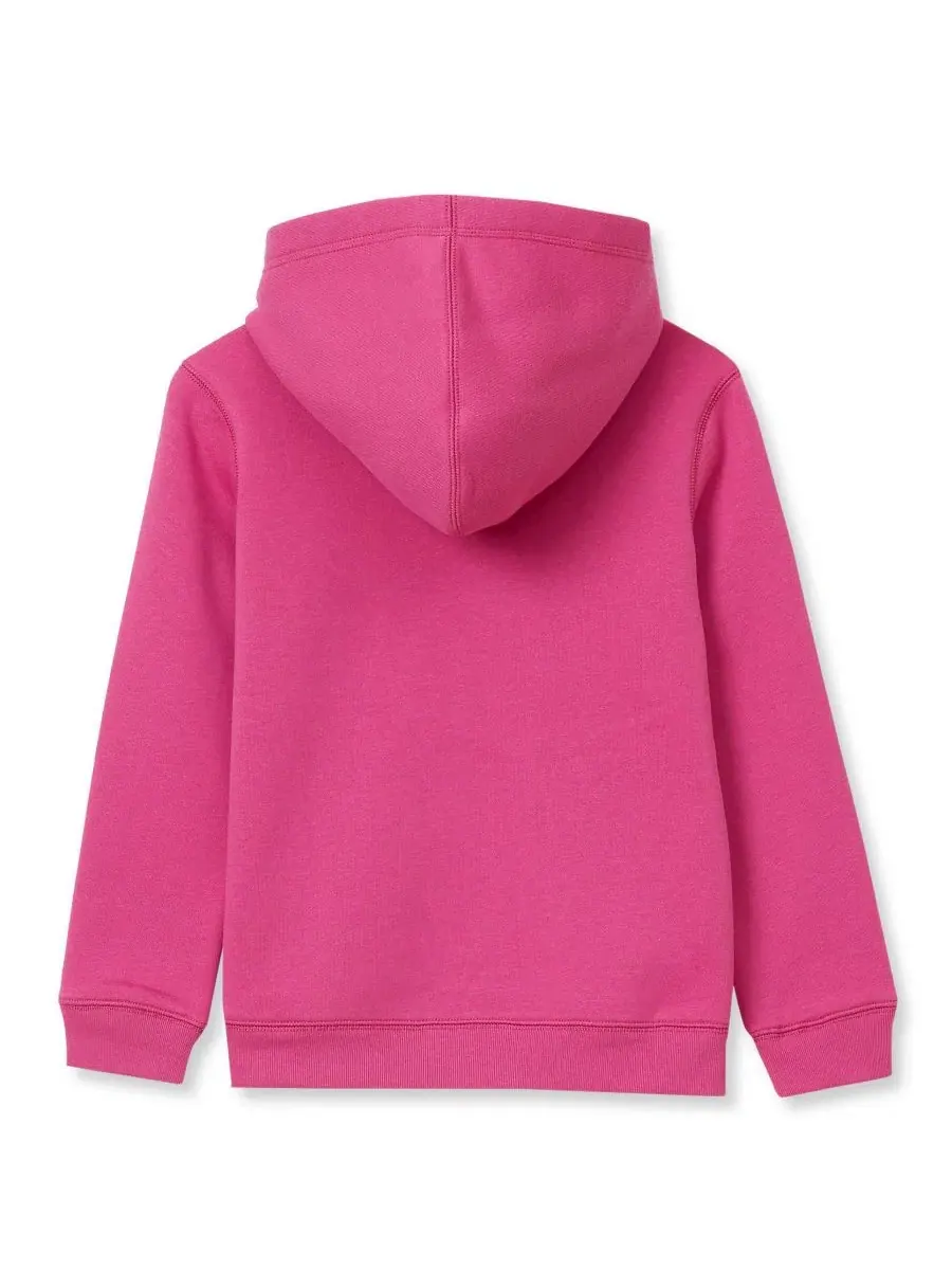 Детский худи из флиса с капюшоном и карманом-кенгуру, модель Husky Fleece Lands' End — изображение 2 из 3, розовый фиолетовый