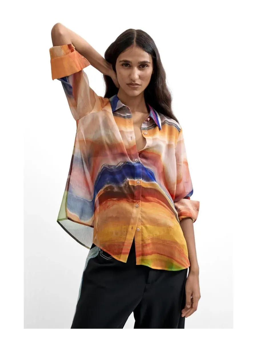Блуза с принтом Desigual — изображение 1 из 5, мульти